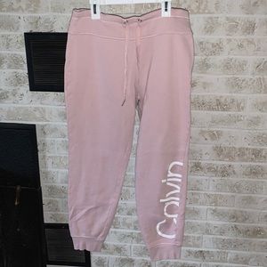 Size M Calvin Klein pink sweatpants (joggers)